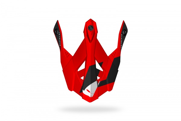 Casco Motocross Intrepid rosso e nero lucido - Ufo Plast