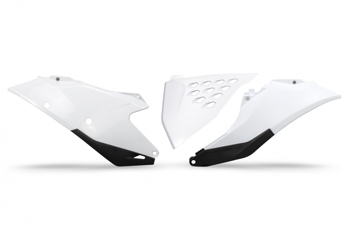 Fiancatine Laterali bianco per Gas Gas MC 125 - MC 250 - EC 250 - EC 300 - MC-F 250 - EX 250 - EC-F 250 - EX-F 250 - EX 300 ....