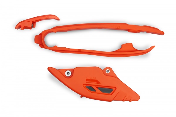Chain guide + swingarm chain slider - orange - KTM - REPLICA PLASTICS - KT05019-127 - UFO Plast
