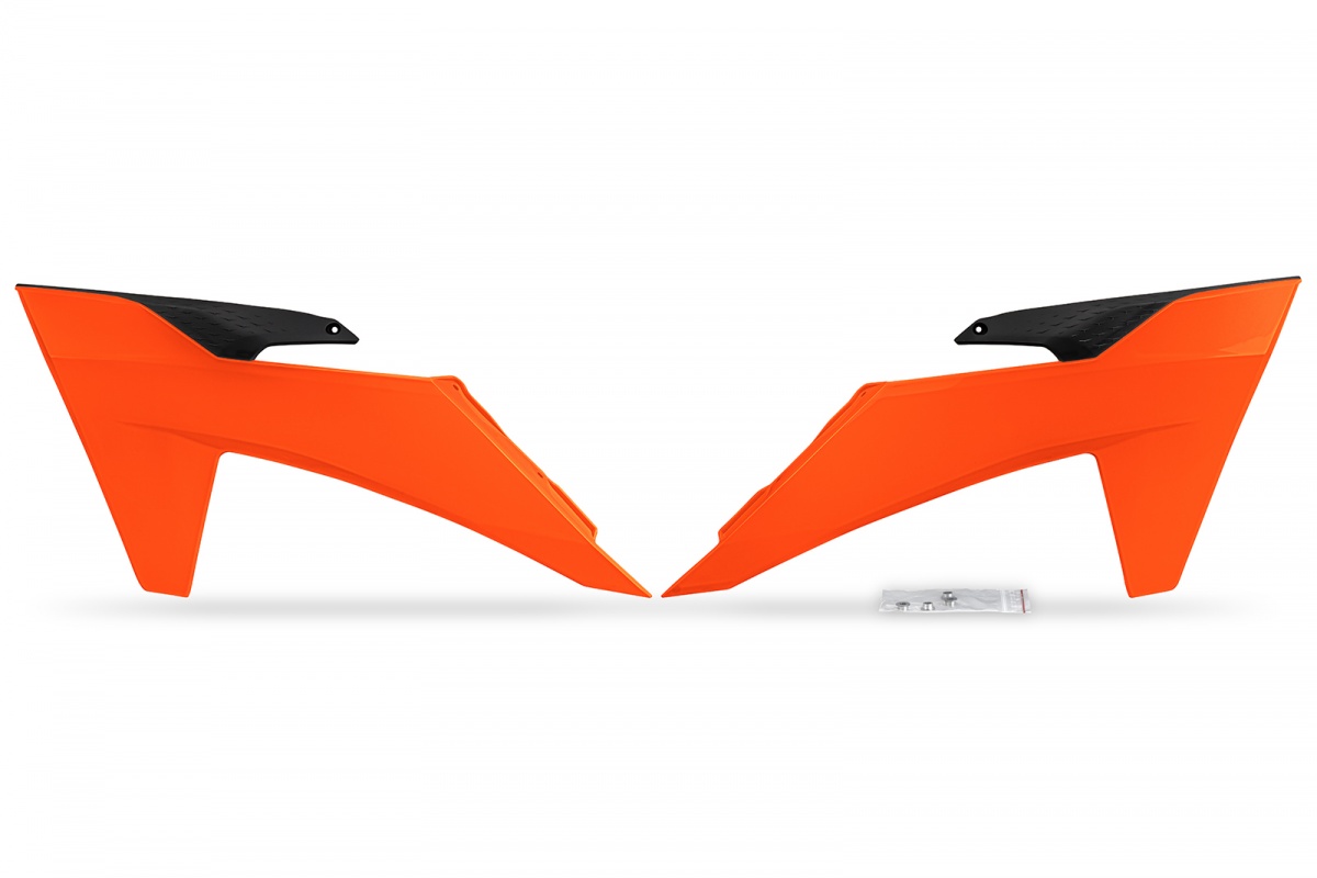 Convogliatori Radiatore arancio fluoro compatibile Ktm SX 250/XC 250 - SX 125/XC 125 - EXC 150/XC W150 / XC W150TPI - EXC 25....