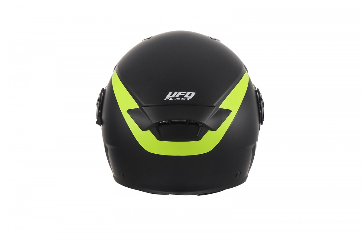 Spirit urban jet helmet black and neon yellow - Helmets - HE13003-KD - UFO Plast