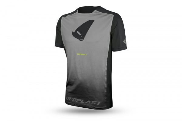 Mountain bike jersey Terrain SV1 short sleeves jersey gray and black - Jersey - JE05002-K - UFO Plast