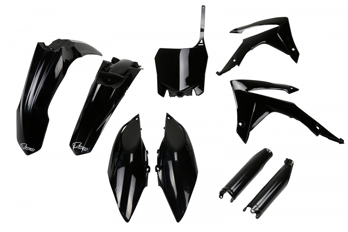 Full Plastic Kit black for Honda CRF 250R (2014-17) - CRF 450R (2013-16) - REPLICA PLASTICS - HOKIT116F-001 - Ufo Plast