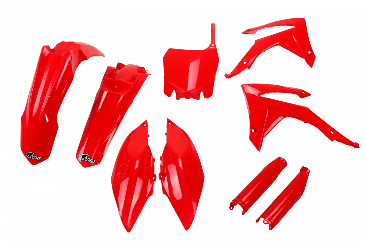 Full Kit Plastiche rosso per Honda CRF 250R (2014-17) - CRF 450R (2013-16) - PLASTICHE REPLICA - HOKIT116F-070 - Ufo Plast