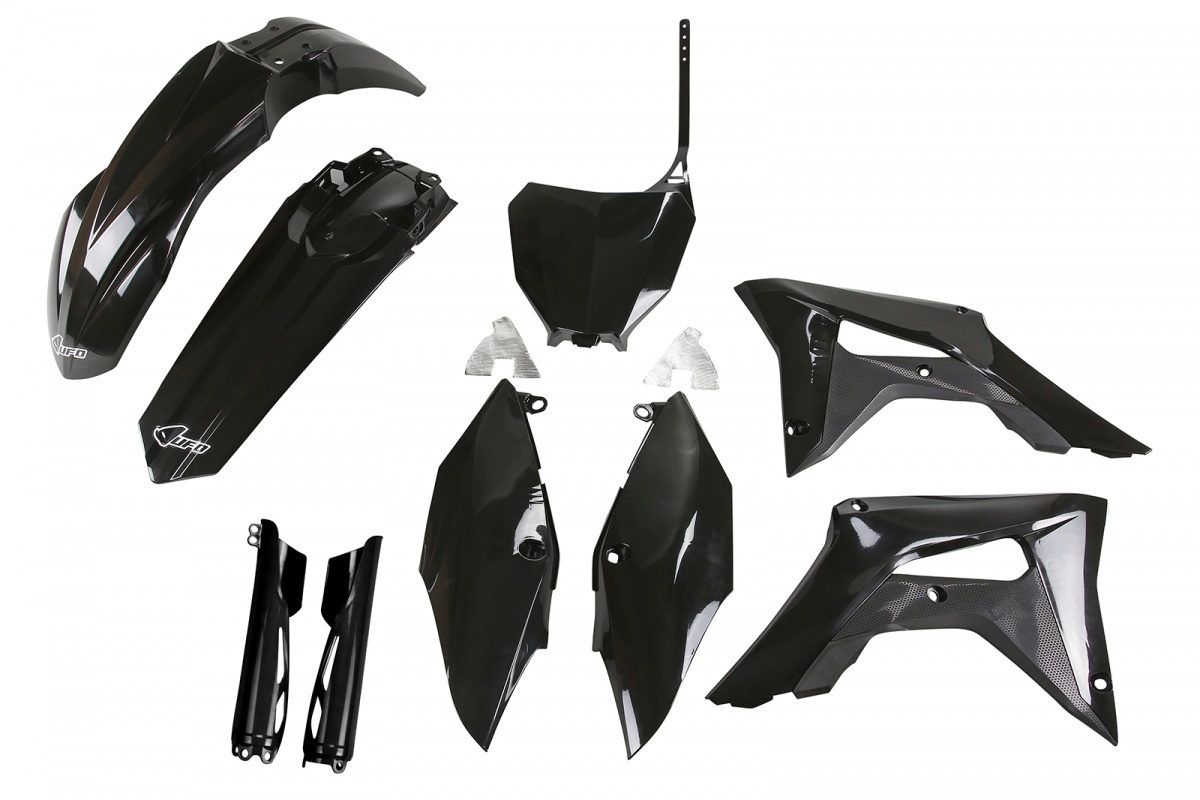 Full Kit Plastiche nero per Honda CRF 250R (2018-21) - CRF 450R (2017-20) - PLASTICHE REPLICA - HOKIT119F-001 - Ufo Plast