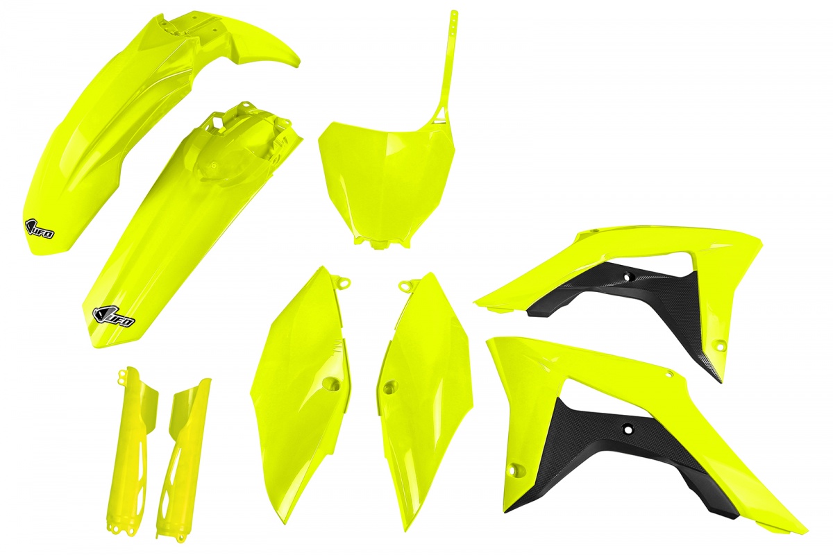 Full Kit Plastiche giallo fluoro per Honda CRF 250R (2018-21) - CRF 450R (2017-20) - PLASTICHE REPLICA - HOKIT119F-DFLU - Ufo...