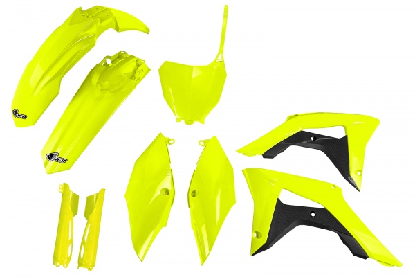 Full kit plastiche Honda - giallo fluoro - PLASTICHE REPLICA - HOKIT119F-DFLU - UFO Plast