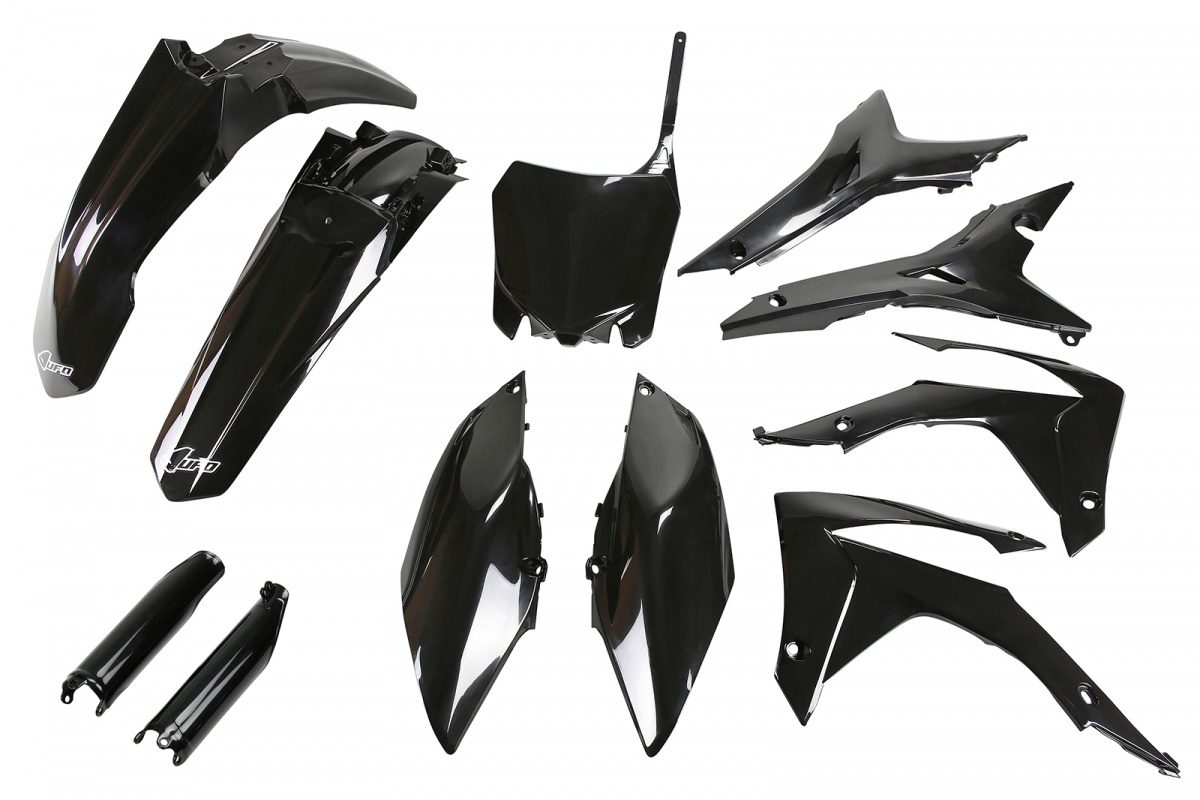 Full Kit Plastiche nero per Honda CRF 250R (2014-17) - CRF 450R (2013-16) - PLASTICHE REPLICA - HOKIT122F-001 - Ufo Plast