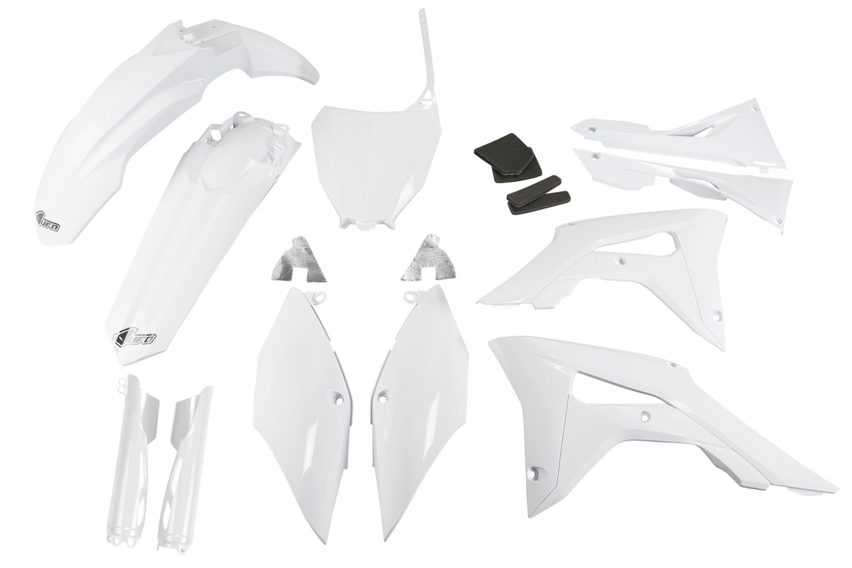 Full Plastic Kit white for Honda CRF 250R (2018-21) - CRF 450R (2017-20) - REPLICA PLASTICS - HOKIT123F-041 - Ufo Plast