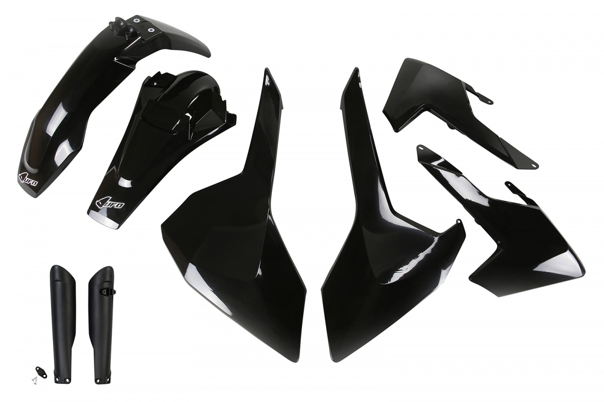 Full Plastic Kit black for Husqvarna TE 250 - TE 125 - FE 250 - TE 300 - FE 350 - FE 450 - TX 125 - TX 250 - TX 300 - REPLICA...