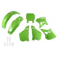 Full Plastic Kit green for Kawasaki KX 125 (1990-91) - REPLICA PLASTICS - KAKIT196F-026 - Ufo Plast