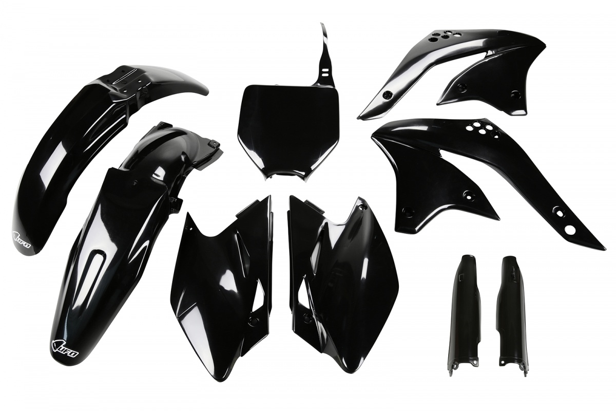 Full Plastic Kit black for Kawasaki KXF 450 (2008) - REPLICA PLASTICS - KAKIT211F-001 - Ufo Plast