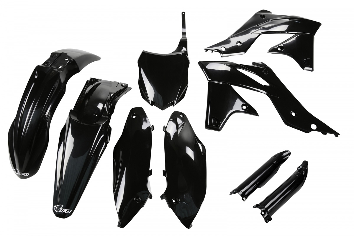 Full Plastic Kit black for Kawasaki KXF 250 (2013-16) - REPLICA PLASTICS - KAKIT219F-001 - Ufo Plast