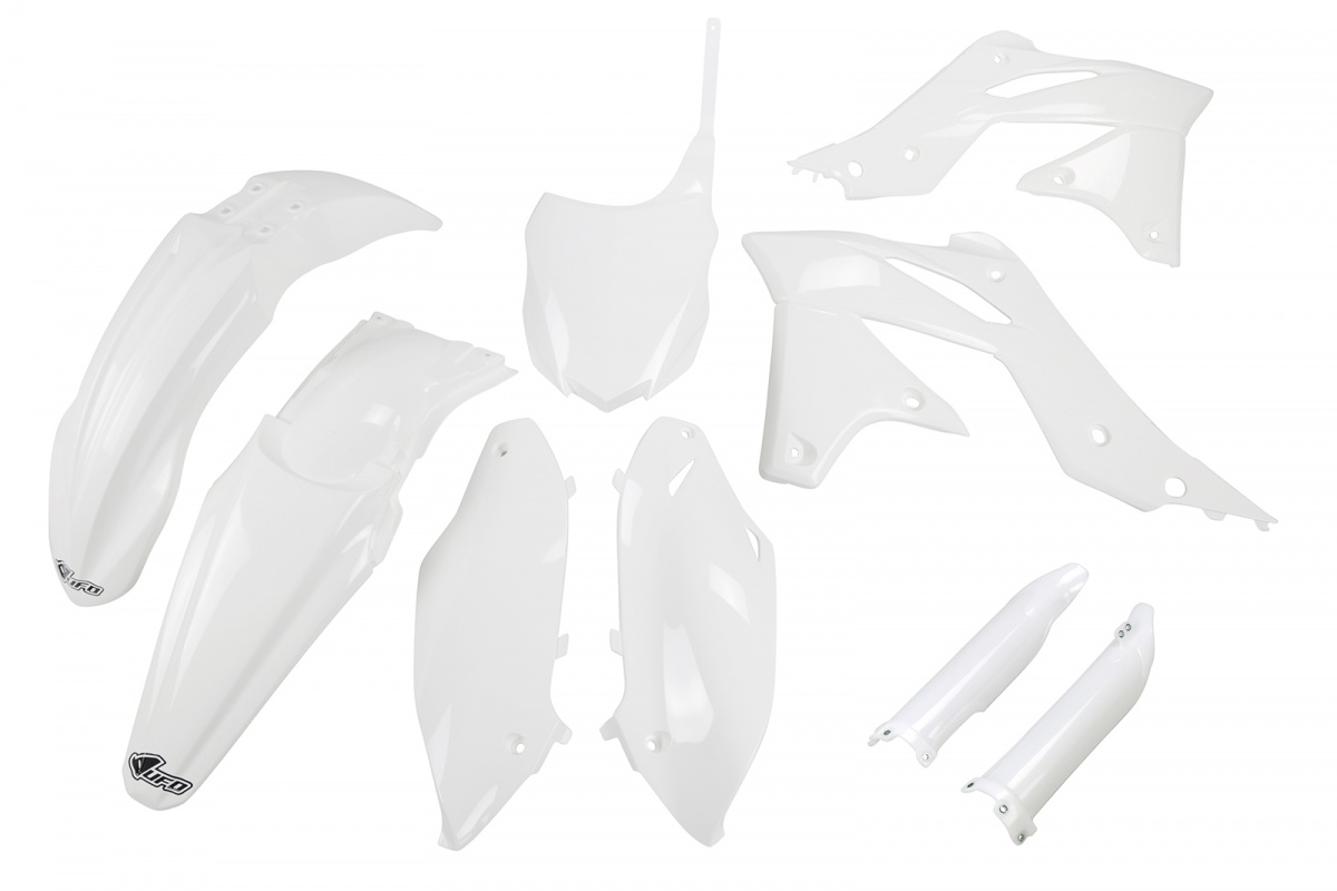Full Plastic Kit white for Kawasaki KXF 250 (2013-16) - REPLICA PLASTICS - KAKIT219F-047 - Ufo Plast