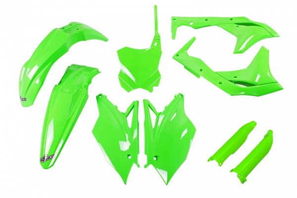Full plastic kit Kawasaki - neon green - REPLICA PLASTICS - KAKIT225F-AFLU - UFO Plast