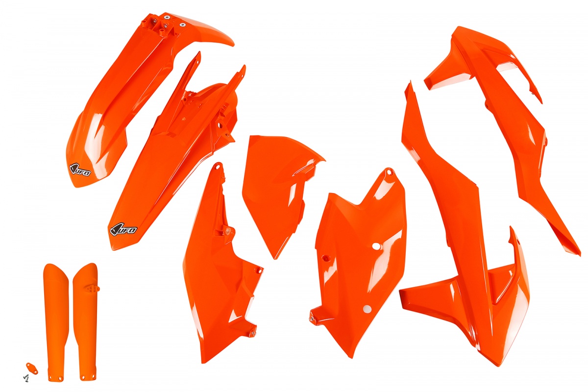 Full Plastic Kit neon orange for Ktm EXC 125/XC W125 - EXC 150/XC W150 / XC W150TPI - EXC 250/XC W250 - EXC-F 250/XCF W250 -....
