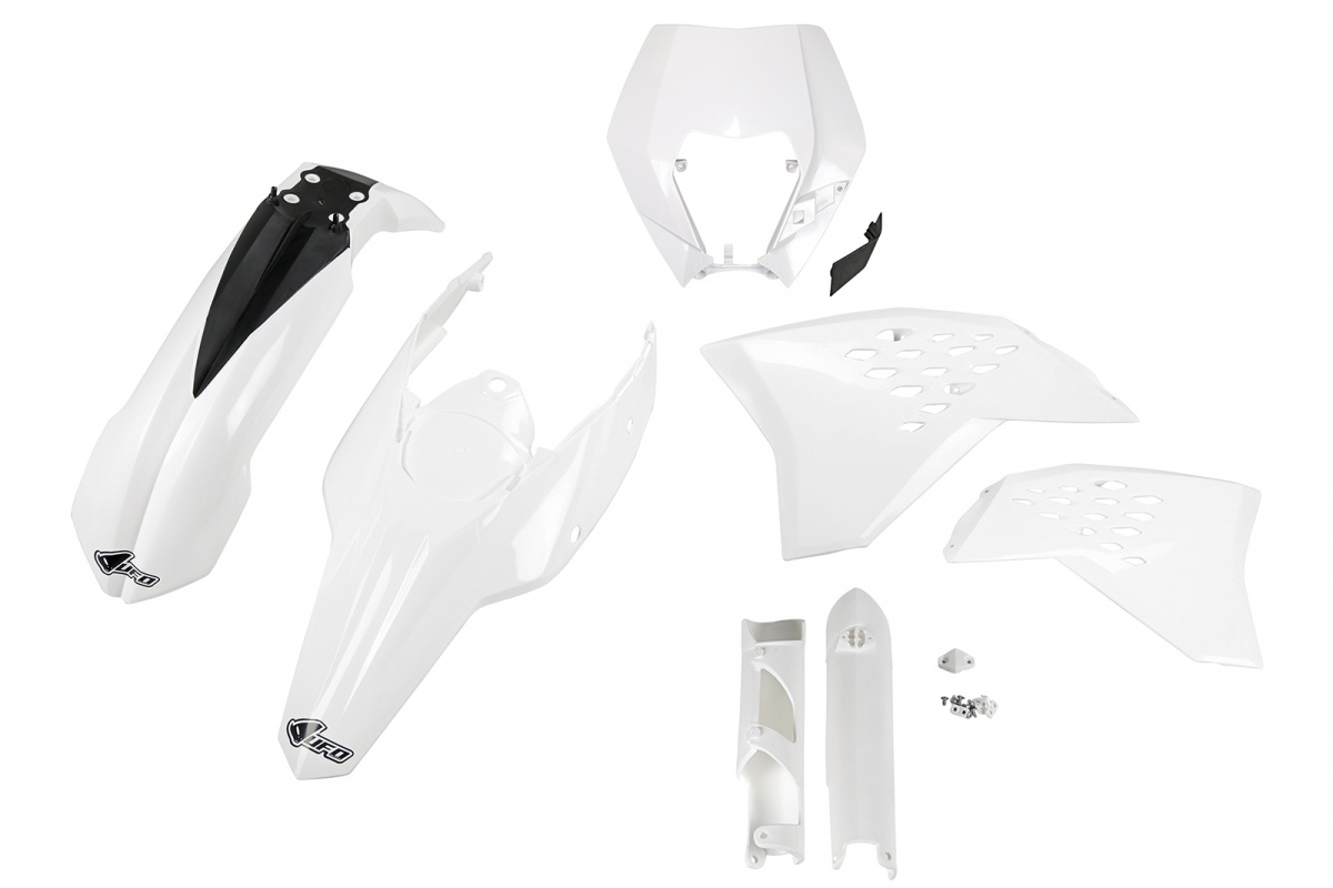 Full kit plastiche / con portafaro Ktm - bianco - PLASTICHE REPLICA - KTKIT520F-047 - UFO Plast