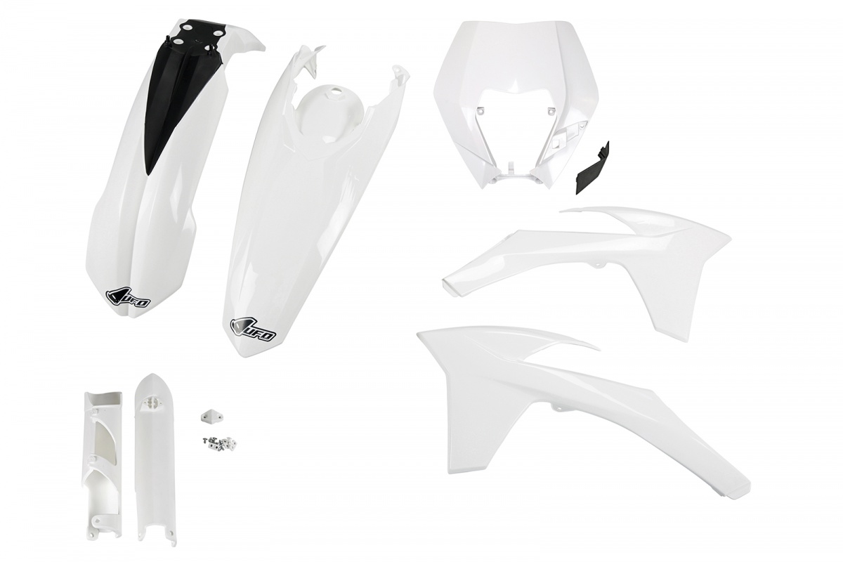 Full kit plastiche / con portafaro Ktm - bianco - PLASTICHE REPLICA - KTKIT521F-047 - UFO Plast