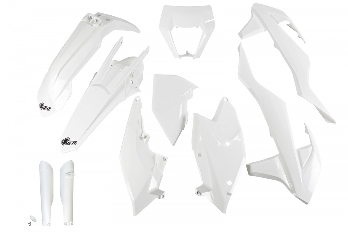 Full Kit Plastiche bianco per Ktm EXC 125/XC W125 - EXC 150/XC W150 / XC W150TPI - EXC 250/XC W250 - EXC-F 250/XCF W250 - EX....