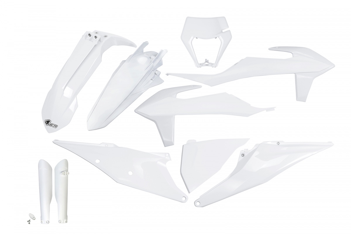 Full Plastic Kit white 20-25 for Ktm EXC 125/XC W125 - EXC 150/XC W150 / XC W150TPI - EXC 250/XC W250 - EXC-F 250/XCF W250 -....