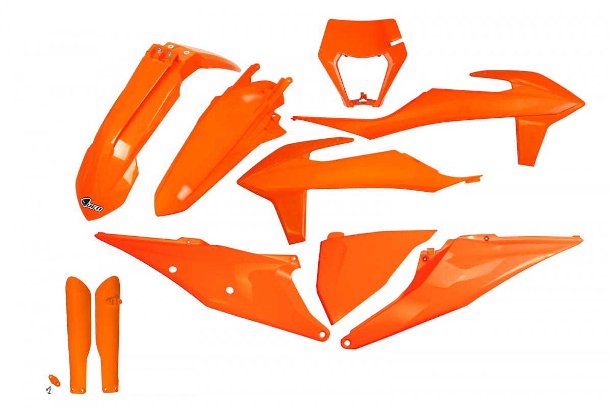 Full Kit Plastiche arancio per Ktm EXC 125/XC W125 - EXC 150/XC W150 / XC W150TPI - EXC 250/XC W250 - EXC-F 250/XCF W250 - E....