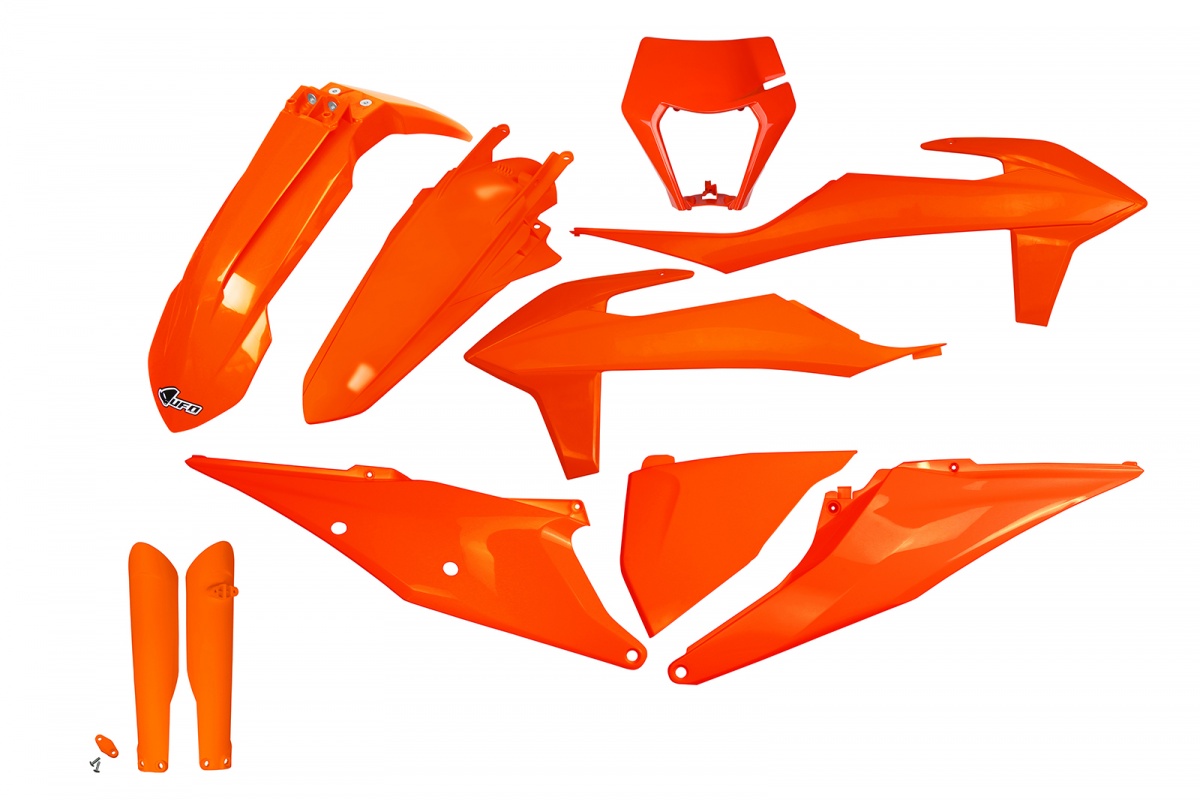 Full Kit Plastiche arancio fluoro per Ktm EXC 125/XC W125 - EXC 150/XC W150 / XC W150TPI - EXC 250/XC W250 - EXC-F 250/XCF W....