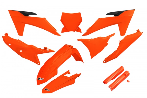 Full plastic kit Ktm - neon orange - REPLICA PLASTICS - KTKIT529F-FFLU - UFO Plast
