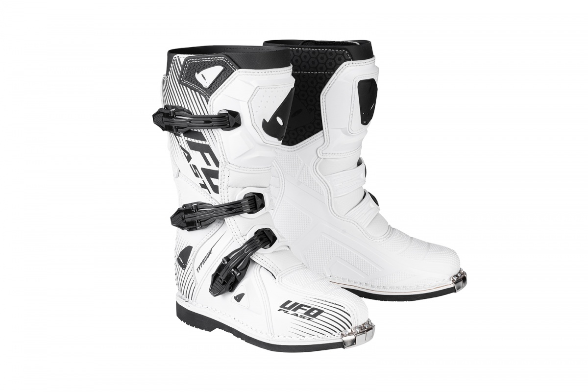 Motocross Typhoon boots for kids white - Ufo Plast