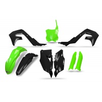 Plastic kit Kawasaki - black and neon green - REPLICA PLASTICS - KAKIT228-111 - UFO Plast