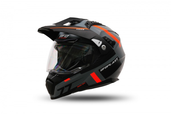Casco motocross Aries grigio e arancione - Caschi - HE13500-EF - UFO Plast