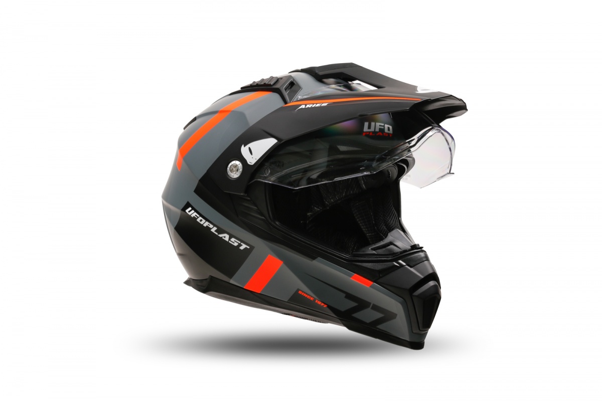 Motocross Aries helmet grey and orange - Helmets - HE13500-EF - UFO Plast