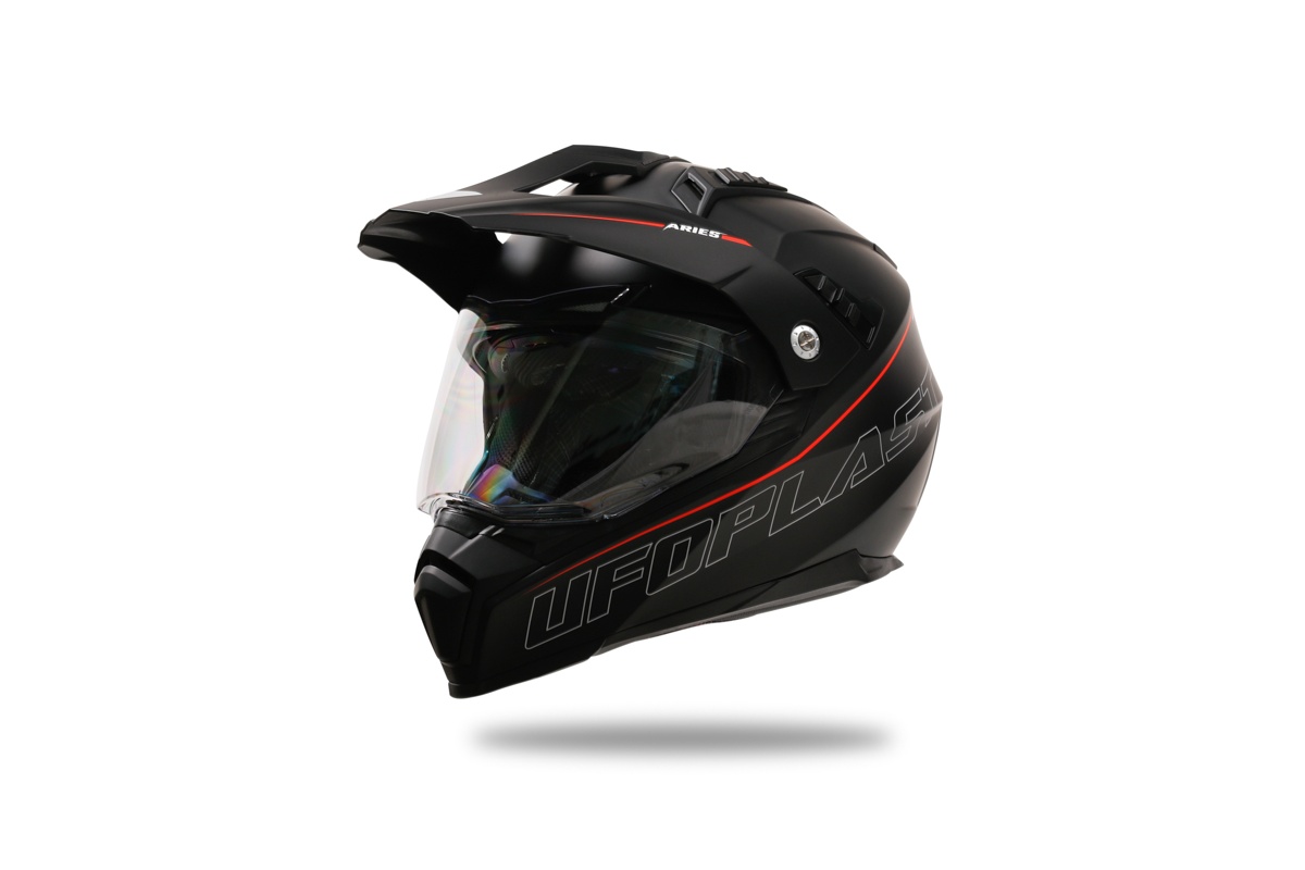 Casco motocross Aries nero e rosso - Caschi - HE13500-KB - Ufo Plast