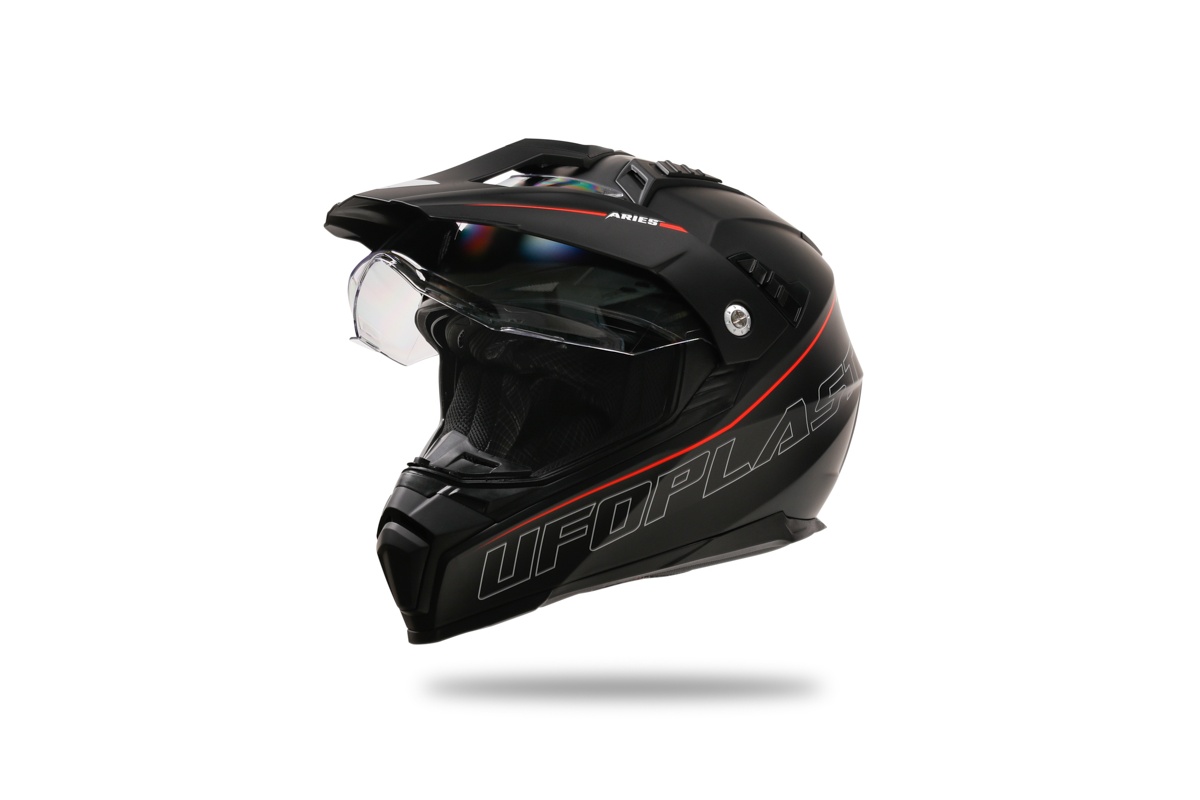 Casco motocross Aries nero e rosso - Caschi - HE13500-KB - Ufo Plast