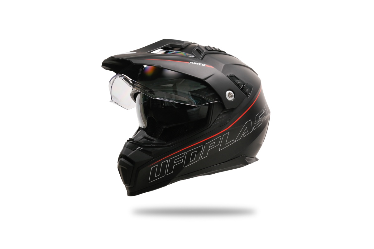 Casco motocross Aries nero e rosso - Caschi - HE13500-KB - Ufo Plast