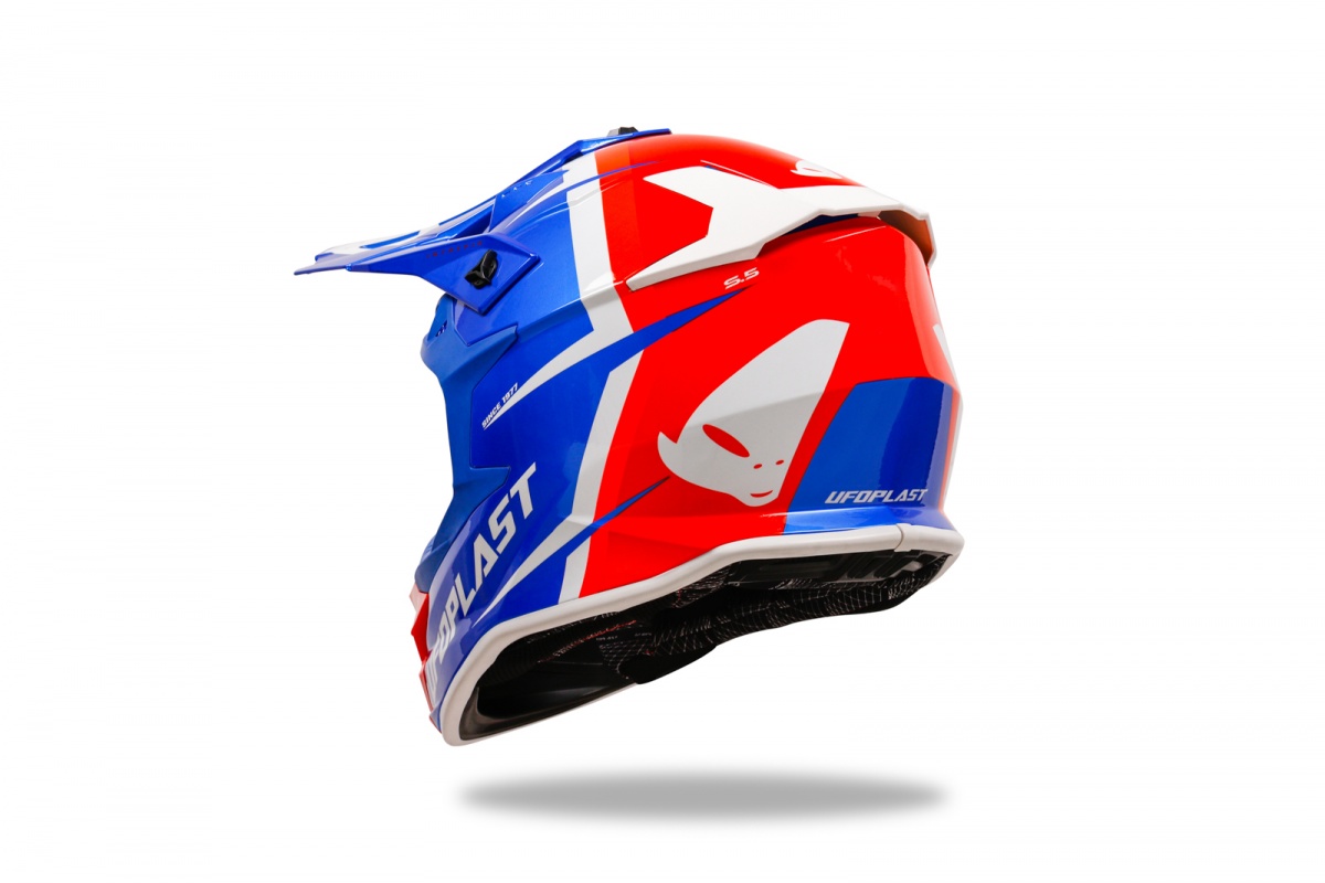 Casco motocross Intrepid blu rosso e bianco - Caschi - HE13400-CB - UFO Plast