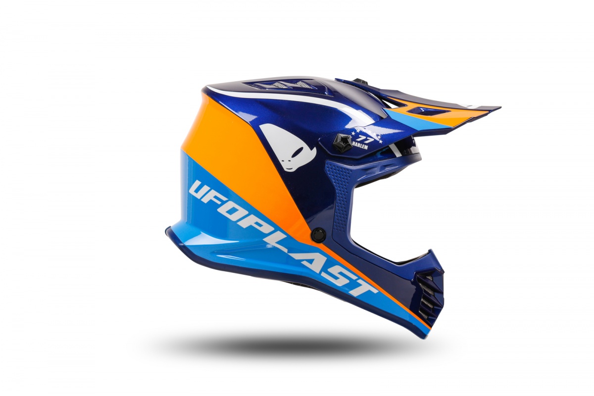 Casco motocross Korey da bambino blu e arancione - Ufo Plast