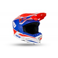 Casco motocross Echus rosso blu e bianco - Caschi - HE13100-BC - Ufo Plast