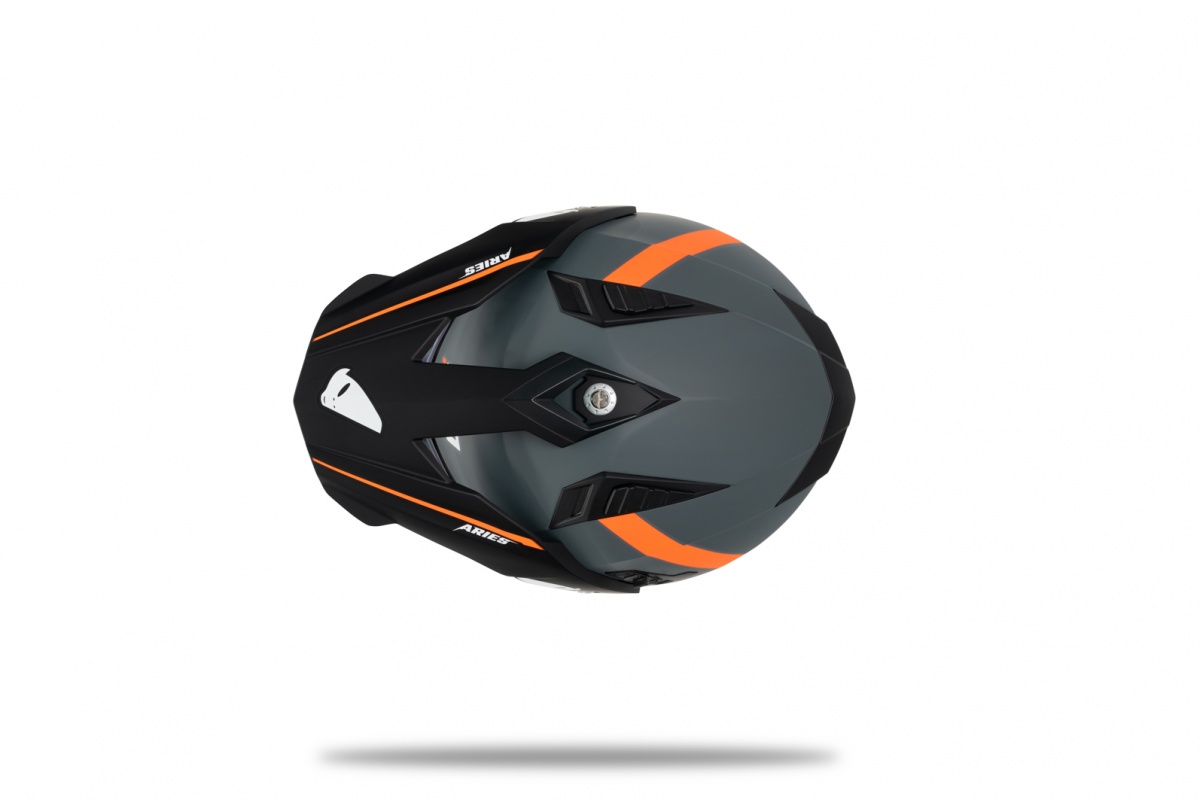 Motocross Aries helmet grey and orange - Helmets - HE13500-EF - UFO Plast