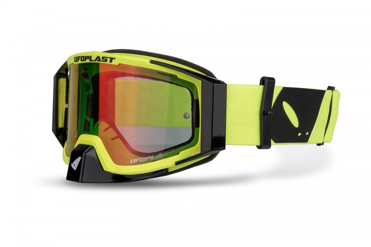Motocross Wise Pro goggle neon yellow - Adult gear - GO13002-DK - UFO Plast