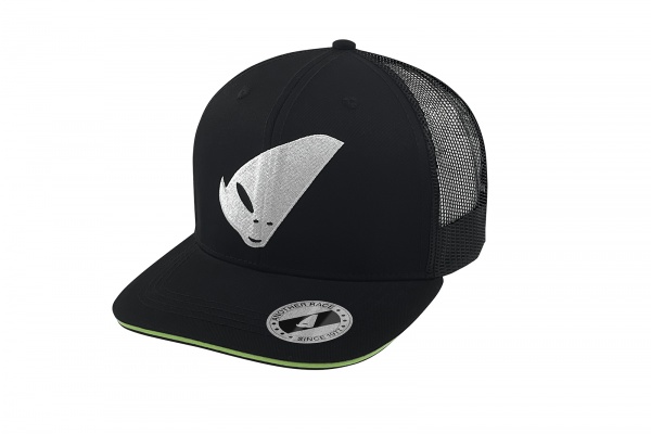 black/white Cap with white alien logo - Caps - HA13002-KW - UFO Plast
