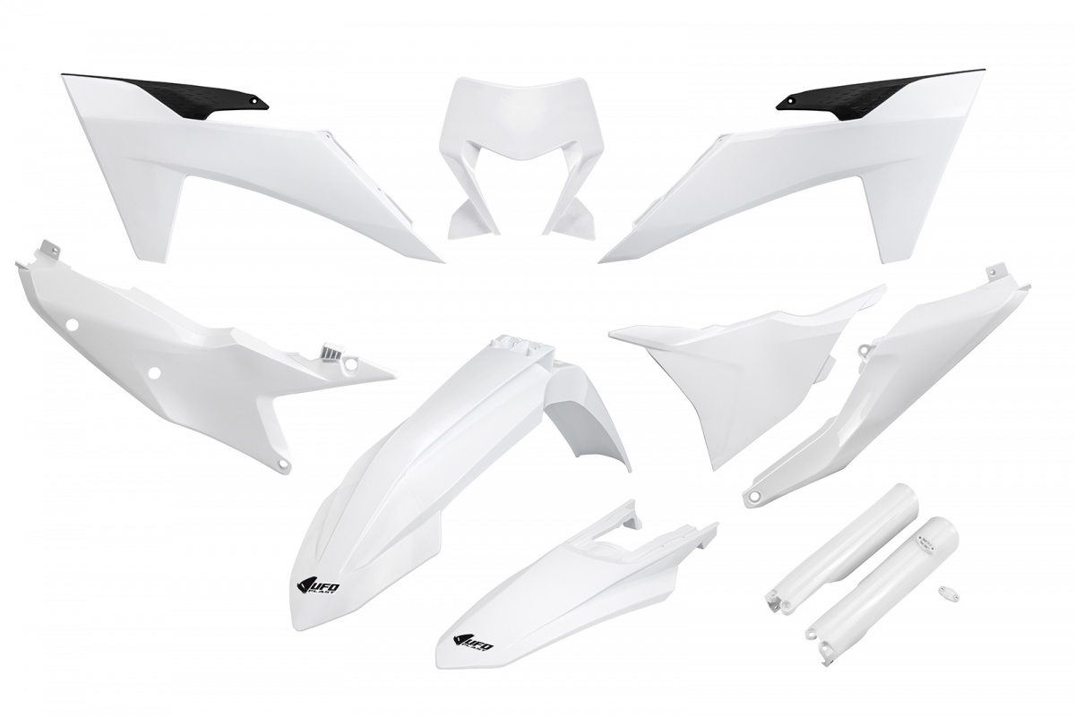 Full Plastic Kit white 20-25 compatible Ktm EXC 150/XC W150 / XC W150TPI - EXC 250/XC W250 - EXC-F 250/XCF W250 - EXC 300/XC....