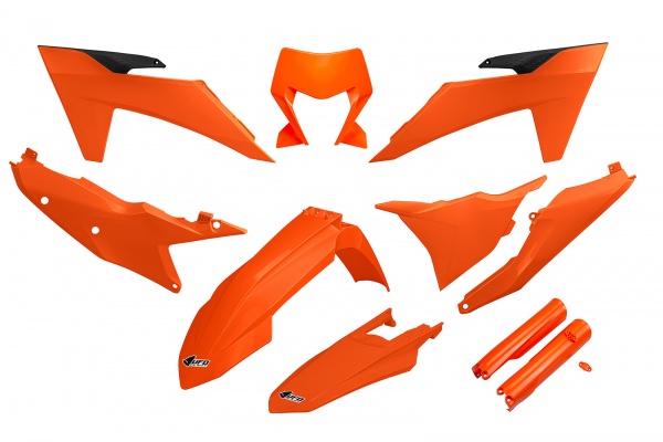 Full kit Ktm EXC 150 2024 con portafaro - arancio - PLASTICHE REPLICA - KTKIT530F-127 - UFO Plast