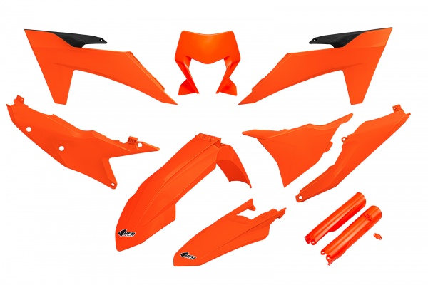 Full Kit Plastiche arancio fluoro compatibile Ktm EXC 150/XC W150 / XC W150TPI - EXC 250/XC W250 - EXC-F 250/XCF W250 - EXC ....