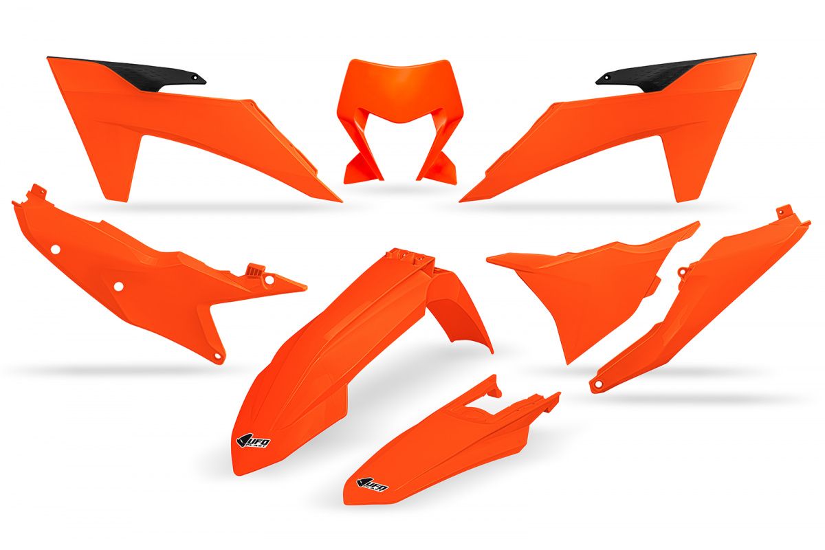 Kit with headlight - neon orange - KTM - REPLICA PLASTICS - KTKIT530-FFLU - UFO Plast