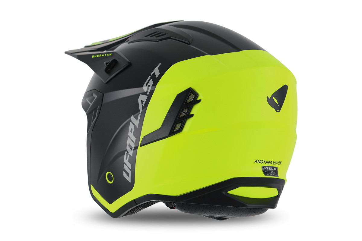 Casco cross Jet Sheratan giallo fluo e nero