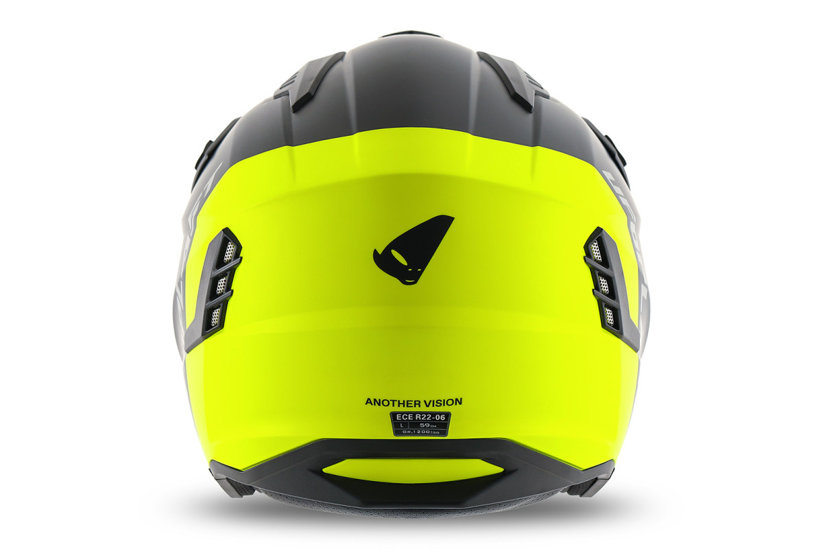 Casco cross Jet Sheratan giallo fluo e nero