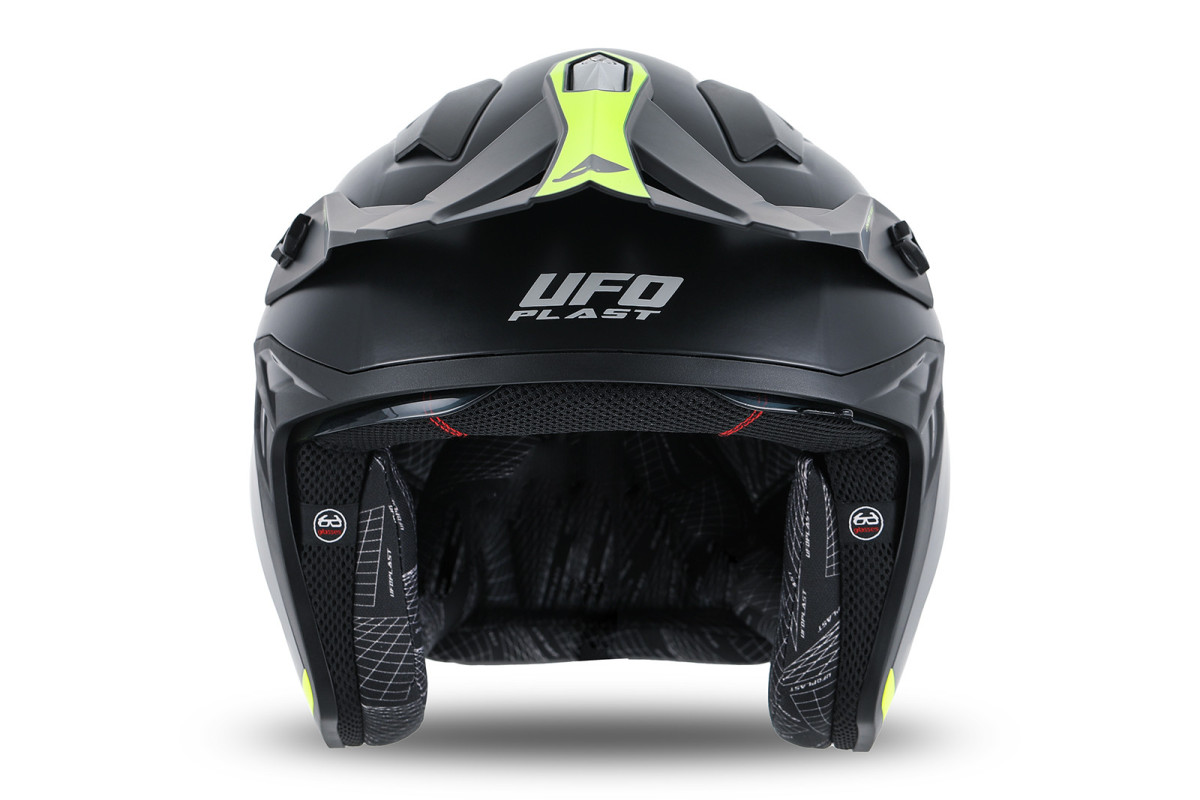 Sheratan cross jet helmet neon yellow and black - Helmets - HE13002-KD - Ufo Plast