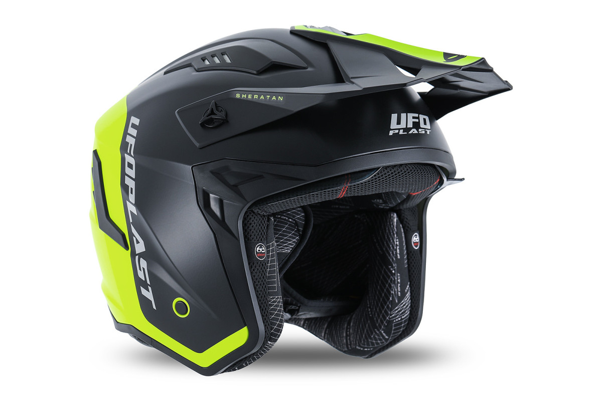 Casco cross Jet Sheratan giallo fluo e nero