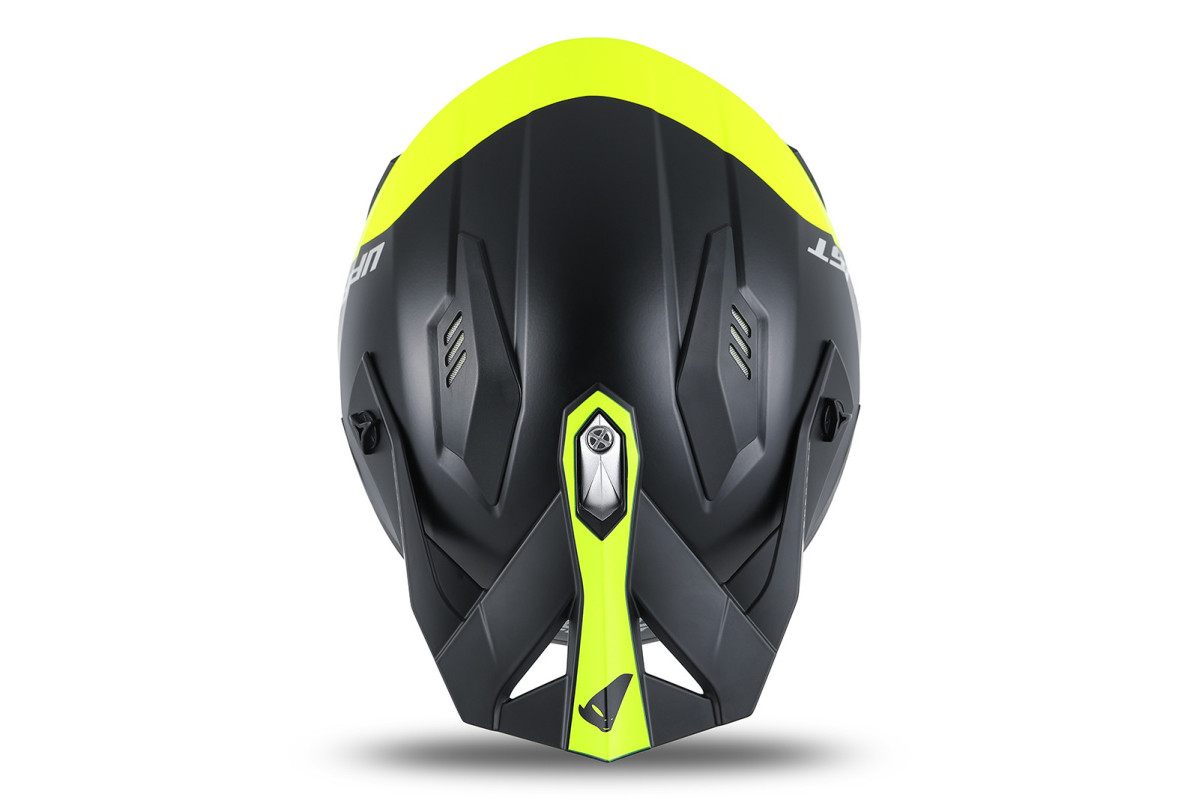 Sheratan cross jet helmet neon yellow and black - Helmets - HE13002-KD - Ufo Plast