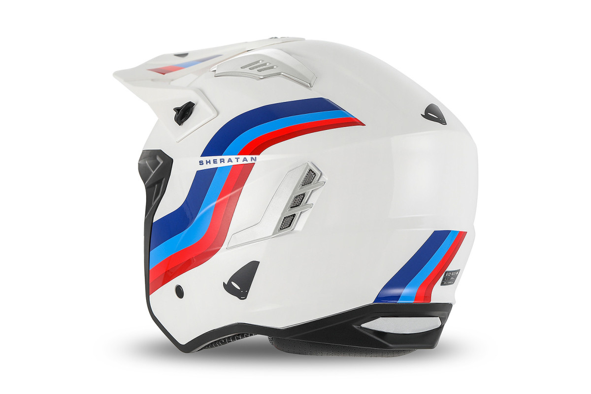 Sheratan cross jet helmet white, red, blue - Helmets - HE13002-WT - Ufo Plast